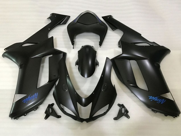 Carena Moto Kawasaki ZX6R 2007-2008 - Nero Opaco Blu Ninja