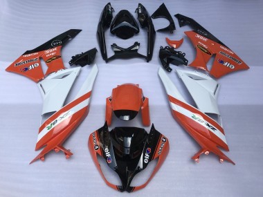 Carena Moto Kawasaki ZX6R 2007-2008 - Arancia Bianco Nero Sconto