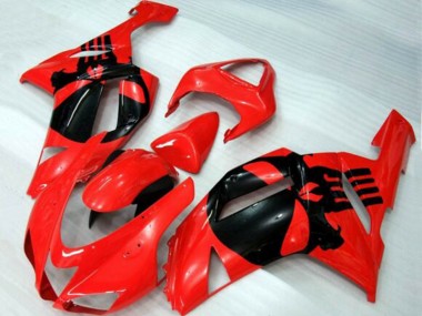 Carena Moto Kawasaki ZX6R 2007-2008 - Rosso Nero Cranio Sconto