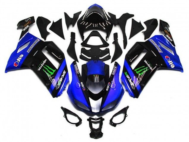 Carena Moto Kawasaki ZX6R 2007-2008 - Blu Nero Verde Mostro