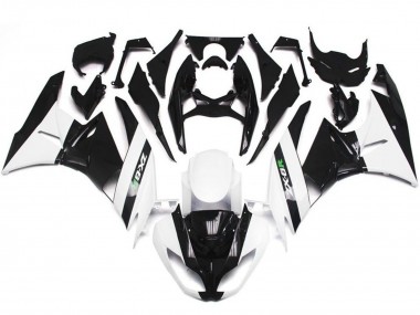 Carena Moto Kawasaki ZX6R 2009-2012 - Bianco Nero Lucido Sconto