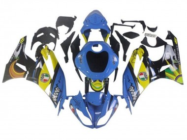 Carena Moto Kawasaki ZX6R 2009-2012 - Blu Giallo Squalo Sconto