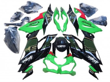 Carena Moto Kawasaki ZX6R 2019-2022 - Verde Rosso Nero Lucido Honeycomb Sconto
