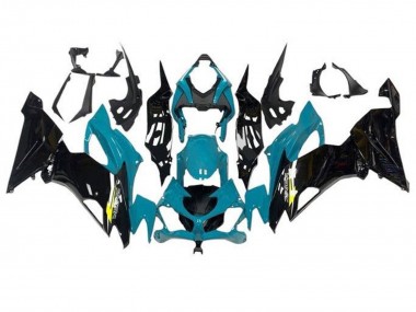 Carena Moto Kawasaki ZX6R 2019-2022 - Blu Verde Acqua Nero Lucido Giallo Sconto