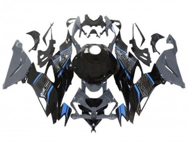 Carena Moto Kawasaki ZX6R 2019-2022 - Grigio Blu Nero Honeycomb Sconto