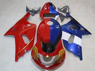 Carena Moto Suzuki GSXR 600 / GSXR 750 2001-2003 - Rosso Blu Diviso Oro Sconto