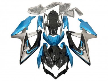 Carena Moto Suzuki GSXR 600 / GSXR 750 2008-2010 - Azzurro Chiaro Argento Nero Lucido Sconto