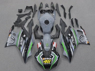 Carena Moto Yamaha YZF R3/R25 2019-2021 - Grigio Nero Verde Nero ENEOS Mostro 46 Sconto