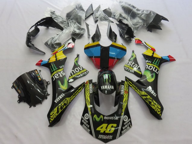 Carena Moto Yamaha YZF 1000 R1 2015-2019 - Giallo Blu Rosso Nero Verde Mostro MoviStar Semakin Didepan ENEOS 46