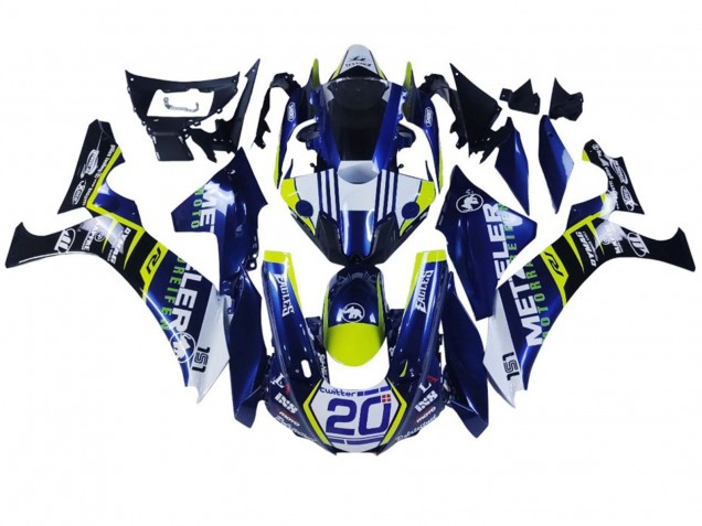 Carena Moto Yamaha YZF 1000 R1 2020-2025 - Bianco Blu Giallo Nero