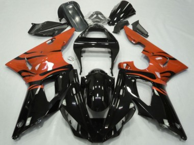 Carena Moto Yamaha YZF 1000 R1 2000-2001 - Arancia Nero Lucido Fiamma Sconto