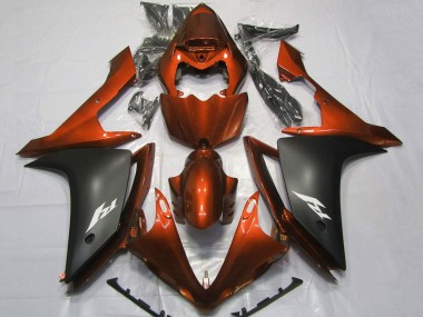Carena Moto Yamaha YZF 1000 R1 2007-2008 - Arancia Nero Opaco Sconto