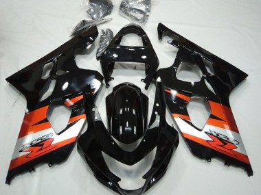 Carena Moto Suzuki GSXR 600 / GSXR 750 2004-2005 - Nero Lucido Arancia Bianco Decal Sconto
