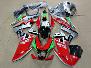 Carena Moto Aprilia RS4 50 125 2012-2018 - Argento Rosso Verde Nero Lucido Sconto