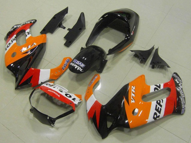 Carena Moto Honda VTR1000F 1997-2005 - Arancia Bianco Rosso Nero Lucido Repsol