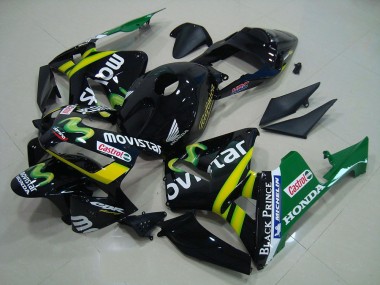 Carena Moto Honda CBR600RR 2003-2004 - Nero Lucido Giallo Verde MoviStar Sconto
