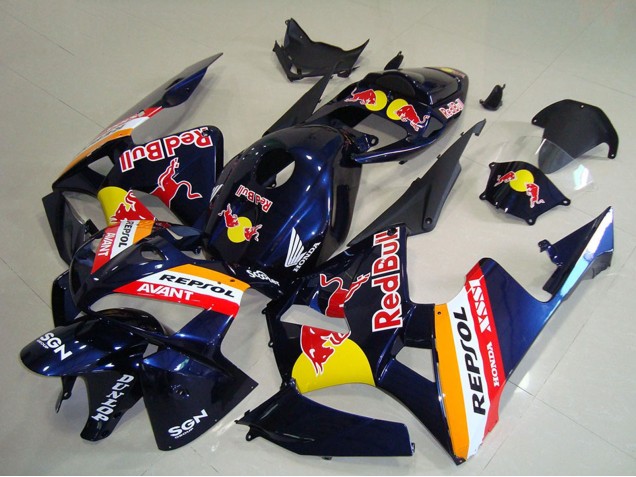 Carena Moto Honda CBR600RR 2005-2006 - Blu Scuro Arancia Red Bull Repsol