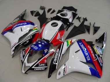 Carena Moto Honda CBR600RR 2009-2012 - Bianco Rosso Blu Nero Lucido EuroBet Lee Stella Sconto