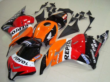 Kit Carena Moto ABS Honda CBR600RR 2009-2012 - Arancia Bianco Rosso Nero Lucido Repsol Sconto