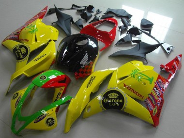 Carena Moto Honda CBR600RR 2009-2012 - Giallo Rosso Verde Nero Lucido Corona Extra Sconto