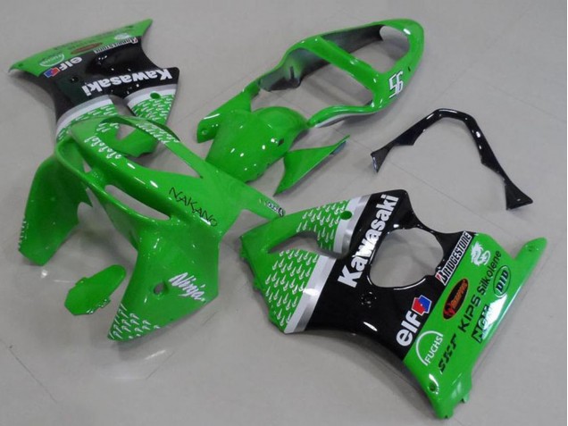 Carena Moto Kawasaki ZX6R 1998-1999 - Verde Bianco Argento Nero Lucido