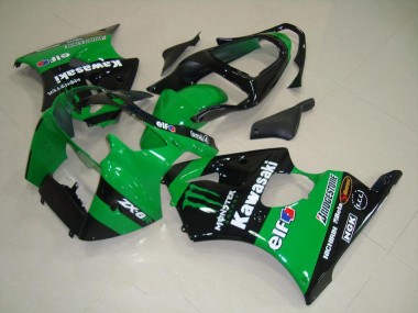 Carena Moto Kawasaki ZX6R 2000-2002 - Verde Nero Lucido Mostro Sconto