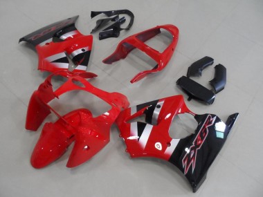 Carena Moto Kawasaki ZX6R 2000-2002 - Rosso Argento Nero Lucido OEM Stile Sconto