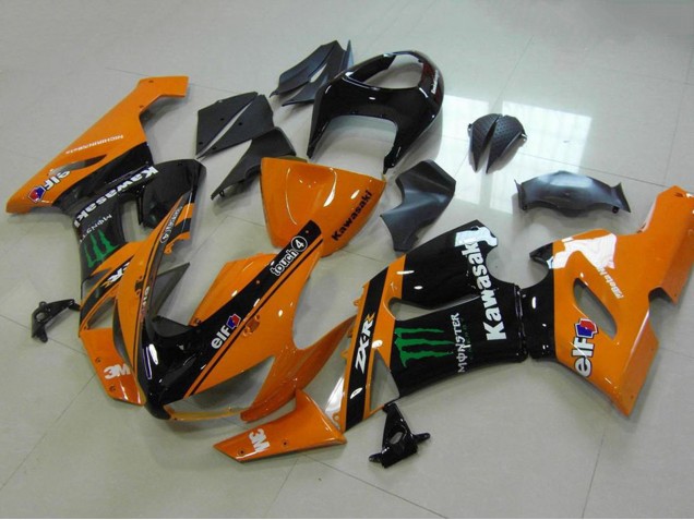 Carena Moto Kawasaki ZX6R 2005-2006 - Arancia Nero Verde Mostro