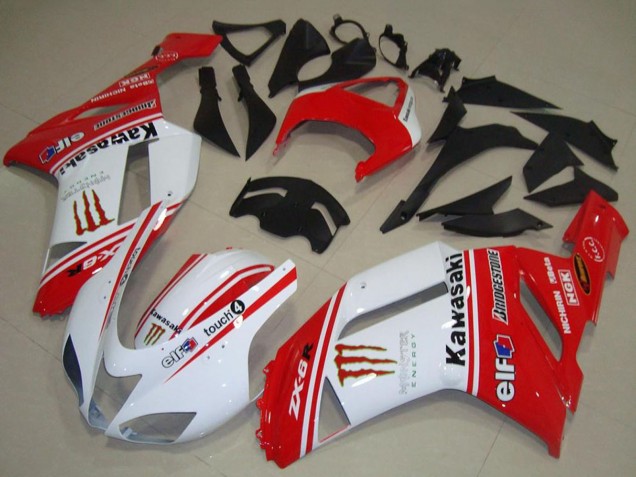 Carena Moto Kawasaki ZX6R 2007-2008 - Rosso Bianco