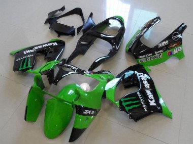 Carena Moto Kawasaki ZX9R 2000-2001 - Nero Lucido Verde Mostro Sconto