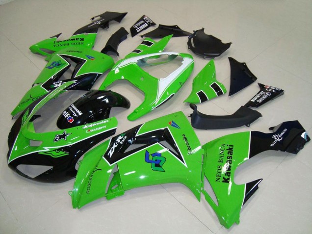 Carena Moto Kawasaki ZX10R 2006-2007 - Verde Bianco Nero Lucido
