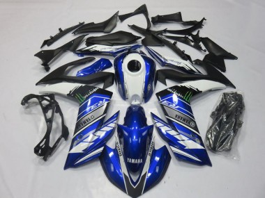 Carena Moto Yamaha YZF R3 2015-2018 - Blu Bianco Nero Verde Mostro Sconto