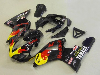 Carena Moto Yamaha YZF R1 2000-2001 - Nero Lucido Giallo Red Bull Sconto