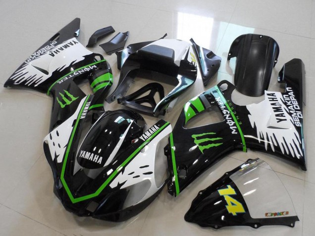 Carena Moto Yamaha YZF R1 2000-2001 - Nero Lucido Bianco Verde Mostro