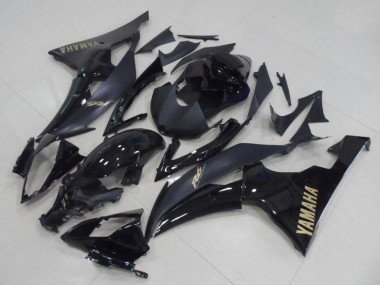 Carena Moto Yamaha YZF R6 2008-2016 - Nero Lucido Nero Opaco Oro Decals Sconto