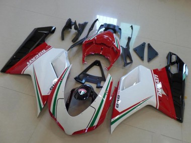 Carena Moto Ducati 848 2007-2014 - Bianco Rosso Verde Nero Lucido Sconto