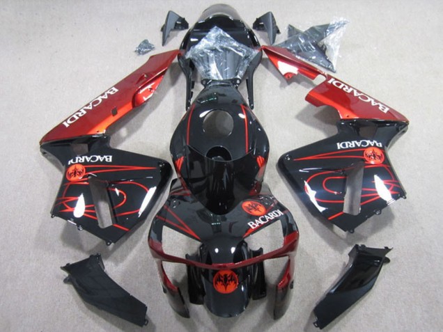 Carena Moto Honda CBR600RR 2003-2004 - Nero Lucido Rosso RACARDI