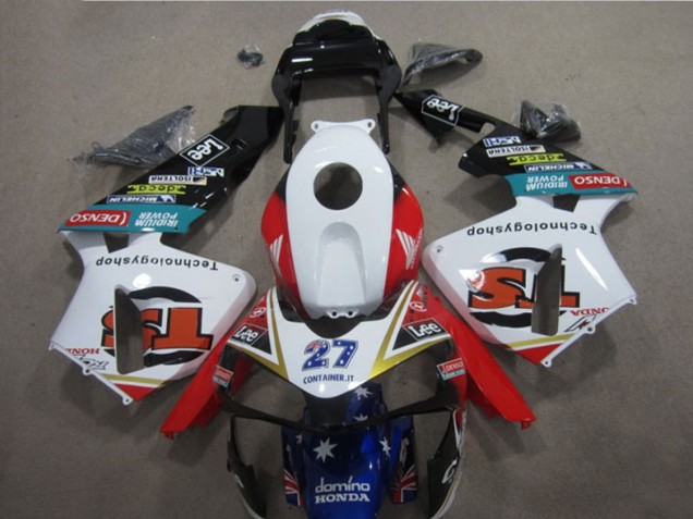 Carena Moto Honda CBR600RR 2005-2006 - Bianco Rosso Blu Nero Lucido Stella Lee 27