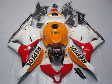 Kit Carena Moto Completo Honda CBR600RR 2009-2012 - Arancia Bianco Rosso Nero Lucido Repsol Sconto