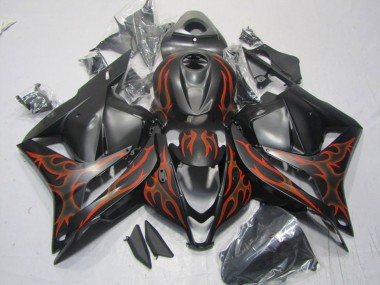 Carena Moto Honda CBR600RR 2009-2012 - Nero Opaco Arancia Fiamma Sconto