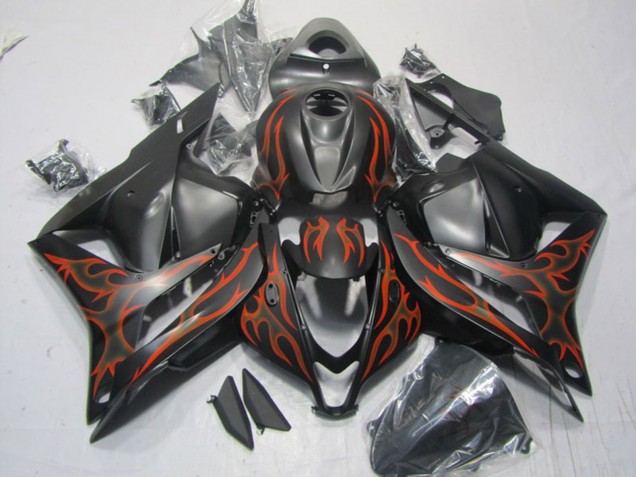 Carena Moto Honda CBR600RR 2009-2012 - Nero Opaco Arancia Fiamma