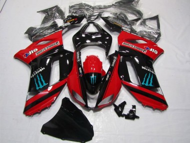 Carena Moto Kawasaki ZX6R 2007-2008 - Rosso Nero Mostro Sconto