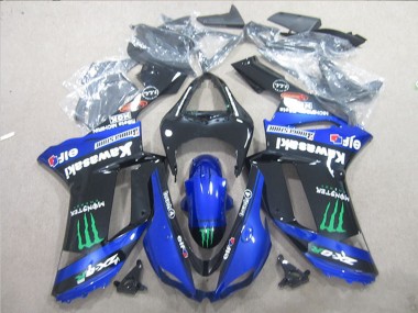 Carena Moto Kawasaki ZX6R 2007-2008 - Nero Blu Verde Mostro Sconto