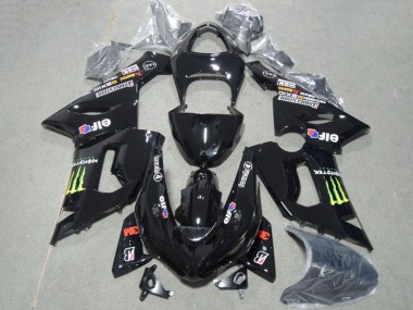 Carena Moto Kawasaki ZX6R 2005-2006 - Nero Lucido Verde Mostro Sconto