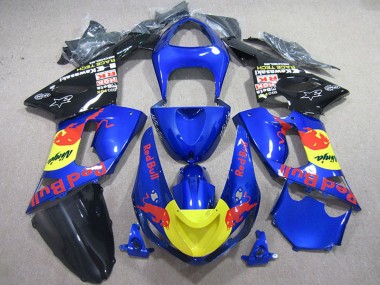 Carena Moto Kawasaki ZX6R 2005-2006 - Blu Giallo Nero Red Bull Sconto