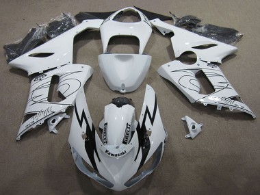 Kit Carena Moto Kawasaki ZX6R 2005-2006 - Bianco Nero Sconto