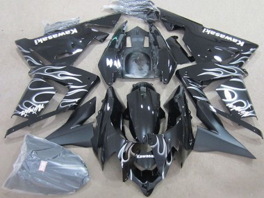 Carena Moto Kawasaki ZX10R 2004-2005 - Nero Bianco Fiamma Sconto