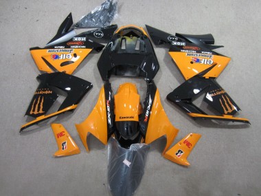 Carena Moto Kawasaki ZX10R 2004-2005 - Arancia Nero Lucido 3M Mostro Sconto
