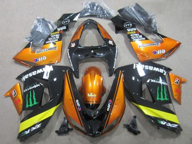 Carena Moto Kawasaki ZX10R 2006-2007 - Arancia Giallo Nero Lucido Verde Mostro Sconto