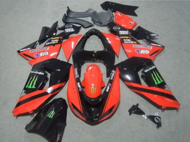 Carena Moto Kawasaki ZX10R 2006-2007 - Rosso Nero Lucido Verde Elf Touch4 Mostro Sconto
